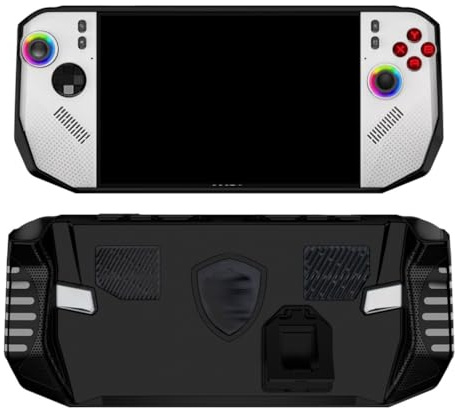Game Machine TPU Case for MSI claw 8 Z2 Extreme Protective Cover Handheld Game Console Protection Sleeve with Stand (black)
