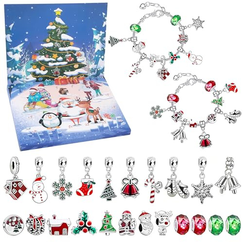 Heveer Schmuck Adventskalender Adventskalender Schmuck Geeignet für Weihnachtsgeschenke Silber