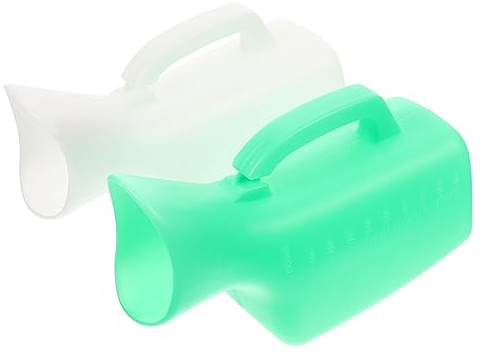 NOLITOY 2 Stück Damen Urinflasche 1000ml Tragbares Urinal Für Frauen Aus Robustem Kunststoff Mit Schraubdeckel Für Reisen Krankenhaus Camping Senioren