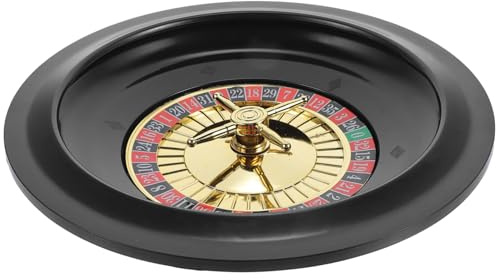 ORFOFE Ruota del Poker Russa da 10 Pollici in Plastica Nera, Design Unico e Pratica da Conservare, per Feste e Giochi da Tavolo per Adulti