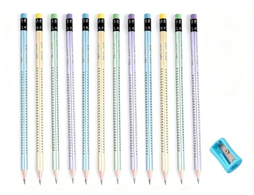 Veehaolu 12 Pcs HB Pencils with Sharpener, 4 Colors Wooden Pencils for Drawing, Sketching, Writing School Supplies for Students‌