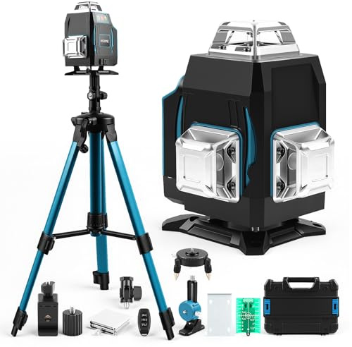 Kreuzlinienlaser mit Stativ für Maki-ta, 4D 16 Linien Nivellierlaser, 4 x 360 ° Laser wasserwaage, APP & Fernbedienung, Selbstnivellierend, LED-Anzeige, IP54 Wasser- & Staubdicht, für Baustelle