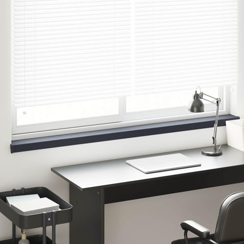 LoogCape Rebord de fenêtre anthracite avec grain de bois - 140 x 15 x 4,5 cm - En PVC - Pour l'intérieur et l'extérieur - Montage facile - Résistant aux intempéries - Facile d'entretien - Polyvalent