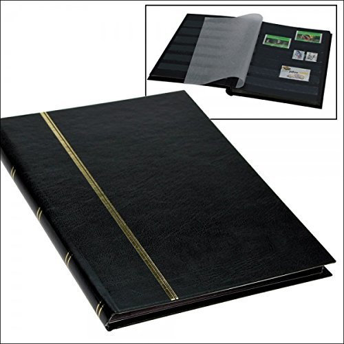 SAFE 141 Premium Briefmarkenalbum/Einsteckbuch mit 16 schwarzen Seiten im Buchformat A5 mit goldfarbener Premiumprägung Einband