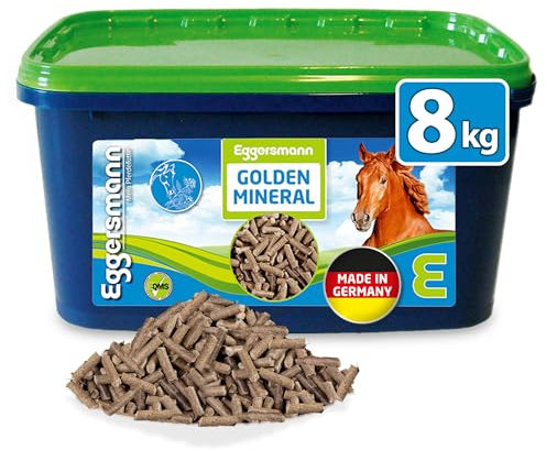 Eggersmann Mein Pferdefutter Golden Mineral 8 kg – Mineralfutter für Pferde & Ponys – Nährstoffreiches Pferdefutter zur optimalen Rundumversorgung – Zur Ergänzung des Grundfutters
