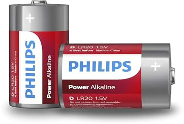 Philips LR20P2B/10 - Piles Power Alkaline - 2 pièces LR20-1.5 V