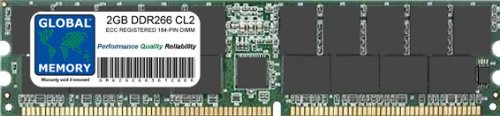 GLOBAL MEMORY Memoria RAM DDR, 2 GB, 266 MHz, PC2100, 184 Pin, ECC REGISTRATA DIMM (RDIMM), Compatibile con Server/Workstation/schede Madri (Non per PC*)