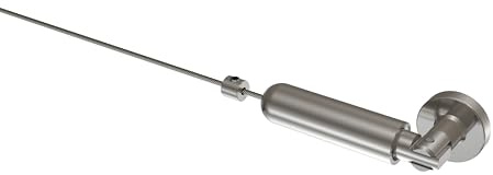 INTERDECO Seilspanngarnitur und Seilspanner-Set, aus Metall, Vernickelt, inkl. 5 m Stahl-Spannseil, kürzbar, zur Wand-, Nischen- und Deckenmontage, Typ 9110001