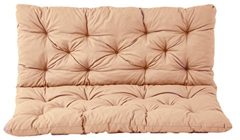 Ambientehome 2er Bank Sitzkissen und Rückenkissen Hanko, beige, ca 120 x 98 x 8 cm, Bankauflage, Polsterauflage