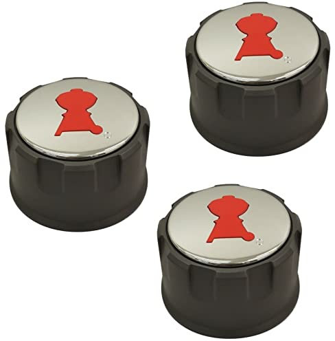 Weber # 69893 Set of 3 Control Knobs Spirit 300 Series (with Up Front Controls) Years 2013 and Newer