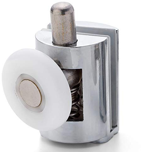 ShowerPart Single Bottom Shower Door Rollers/Wheels/Runners L089, Diameter 25mm, Wheel Thickness 5.8mm, Chrome Plated Plastic Cover, Shower Door Replacement Parts, 2X