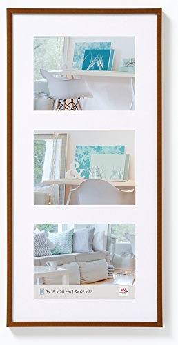 walther design Cadre Photo Bronze 3X 13x18 cm galerie avec Passe-Partout, Cadre Plastique New Lifestyle KV338J