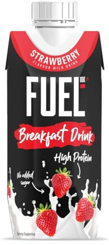 FUEL10K Strawberry High Protein Milk Breakfast Drink, 330 ml (Pack of 8)