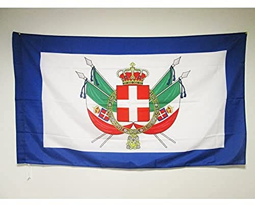 AZ FLAG Flagge Waffen Königreich Italien 1861-1870 150x90 cm Hohlsaum | Für innen und außen italienische alt dekorative Flagge Stemma Regno d'Italia 1861-1870 doppelte Nähte und verstärkte Kanten