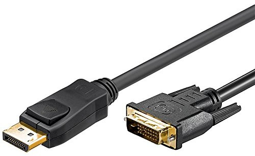Goobay 61963 DisplayPort/DVI-D per cavo adattatore 1.2 dorato - Spina DisplayPort > Spina DVI-D Dual Link (24+1 pin)
