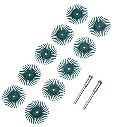 Mtsooning 10Pcs Radial Bristle Disc Brush Assortment,Grit 80 Abrasive Gap Polishing Pad Polishing Wheel with Mandrels, for Rotary Tools Cleaning Finishing Deburring Buffing | Polishing Pad Polishing Wheel with Mandrels, for Rotary Tools Cleaning Finishing Deburring Buffing