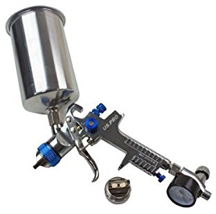 US PRO HVLP Spray Gun with Regulator & 2 Nozzels 1.4 & 2.0mm 1000ml Cup 8776