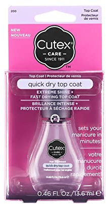 Cutex Quick Dry Top Coat Nail Care Treatment Unghie Asciugatura Rapida Smalto, Fissante Colore, 13.6 Millilitro