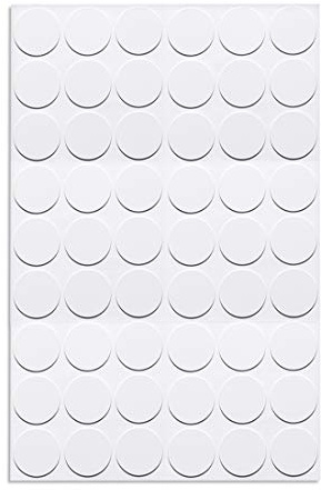 sourcing map 1 Sheet/54Pcs Screw Hole Cover Stickers, 21mm Dia PVC Self Adhesive Covers Caps Dustproof for Wood Furniture Cabinet Shelf Wardrobe, White