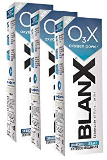 BlanX, Zahnpasta O3X, Zahnpasta, Aufhellung, Politur, natürliche Zahnpasta mit Aktivsauerstoff, natürliche Flechten, 3 Packungen à 75 ml