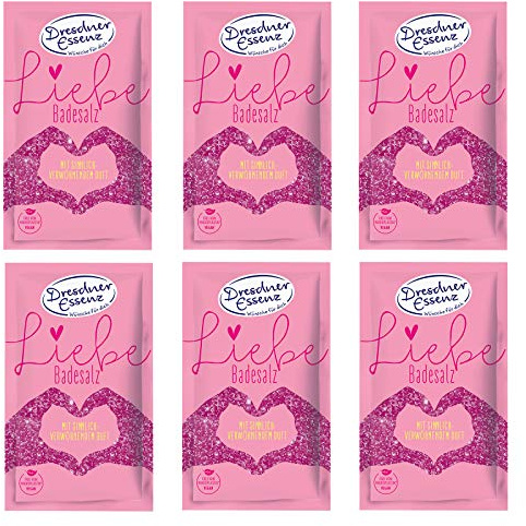 6er Pack Dresdner Essenz Badesalz Liebe 6 x 60 g