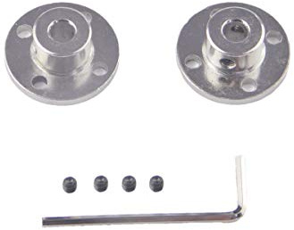 CHANCS Connettore di accoppiamento a flangia Diametro interno 7mm Diametro esterno 16mm Acciaio galvanizzato Motore Guida Albero Accoppiatore Motore Connettore 2PCS
