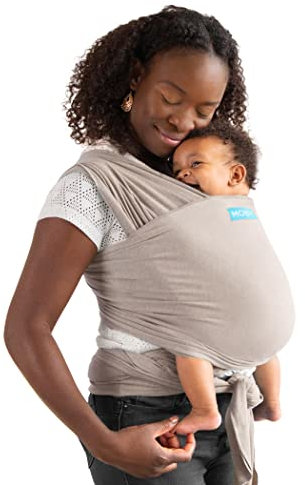 Moby Wrap Baby Sling Carrier for Newborn to Toddler - Element - Baby Wrap Carrier Slings - Perfect Baby Holder for Mom & Dad - Adjustable for All Body Types - Taupe