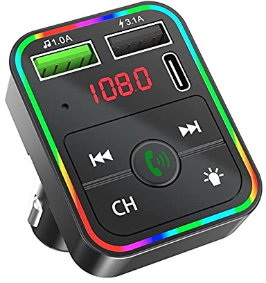 Adaptateur de voiture Voiture mains libres Bluetooth 5.0 MP3 Récepteur audio Aux joueur sans fil FÉMININ Modulateur double USB 3.1A + PD Kit de voiture de chargeur FÉMININ Émetteur Transmetteur Blueto