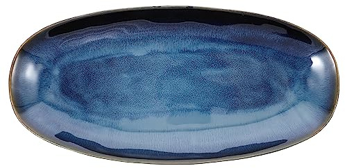 Luxshiny Sushi-Teller Aus Keramik Ovale Servierplatte Für Snacks Fisch Obst Vorspeisen Und Saucen 13.66 X 6.61 X 1.38 Zoll Für Zuhause Restaurant Hotel