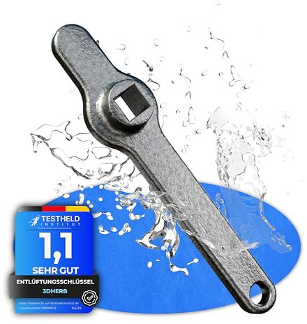 3DHerb Chiave di sfiato, chiave in acciaio inox, maniglia di sfiato del radiatore, chiave quadrata, sfiato del riscaldamento, in acciaio inox di alta qualità