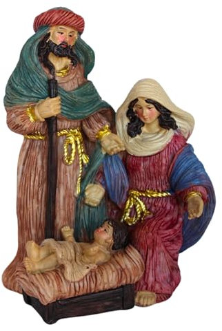 BEST&FREE Presepe Natività 9 Pezzi 10 cm – Set con Giuseppe, Maria, Gesù Bambino, Re Magi, Pastore e Animali – Figure Artigianali per Decorazioni Natalizie