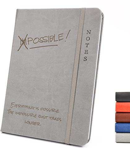Personalised Premium Notebook A4 hardcover (Grey) ~ custom made notepad | laser engraved journal customised with your text ~ unique gift for Birthday, Anniversary, Christmas, Fathers day, Mothers day