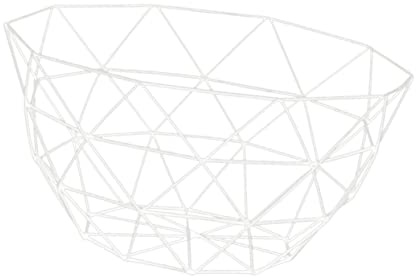 Cabilock Blanc Panier Rangement Design Nordique, en Fer Moderne Fruits | Table à Manger ou Salon, Ligne Simple Créative, Capacité Polyvalente pour Fruits Variés