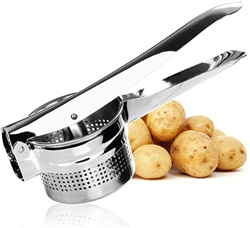COM-FOUR® Kartoffelpresse - Handpresse für Kartoffeln, Obst und Gemüse mit herausnehmbaren Siebeinsatz - Ideal für Kartoffelbrei & feine Spätzle (1 Stück - V3)