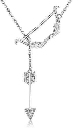 VENACOLY Bogen und Pfeil Halskette Sterling Silber Y Halskette Bogen und Pfeil Schmuck Geschenke für Frauen Mädchen