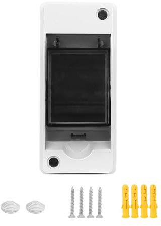 2 Ways Electrical Distribution Box IP65 Waterproof Transparent Cover Distribution Protection Box Circuit Breaker MCB Switch Meter Timer PC Plastic Junction Wire Box HT Outdoor (2P)