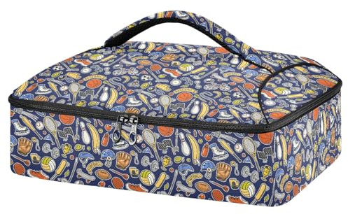 Mnsruu Contenitore per casseruola da tennis per cibi caldi o freddi, borsa termica per casseruole con coperchio, per viaggi, feste, picnic, tennis., Taglia unica