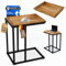 HOLZFASER Beistelltisch aus Echtholz [C-Form] Beistelltisch für Couch & Sofa – Multifunktionales & abnehmbares Tablett – Side Table für Wohnzimmer, Laptop Tisch, Sofatisch, Beistelltische Klein
