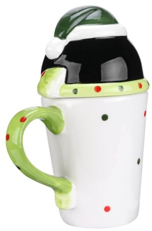 GRIRIW Keramik-milchbecher mit Pinguinmotiv für Weihnachten Trinkbecher aus Keramik für Zuhause und Büro Zufällige Farbe