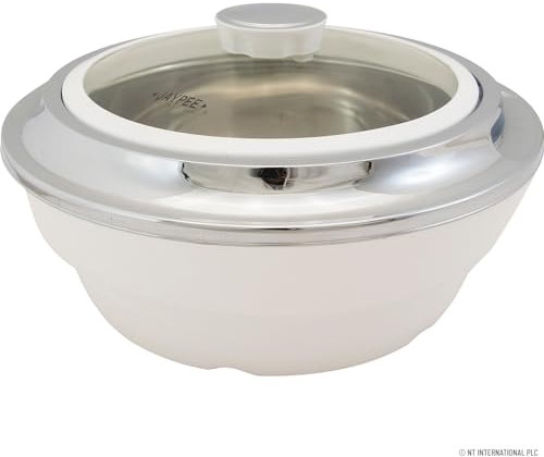 1.5 Litre Casserole - Glass Lid, Round Casserole Dish, Cookware, Kitchen Chef Dish | Stainless Steel Inner, Side Handles + Lid Handle For Easy Handling
