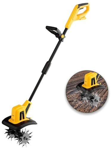 Motobineuse de jardin sans fil, cultivateur de sol électrique puissant, largeur de travail de 22 cm, profondeur de labourage de 16 cm, pour pelouse, élimination des mauvaises herbes, pour jardin, parc
