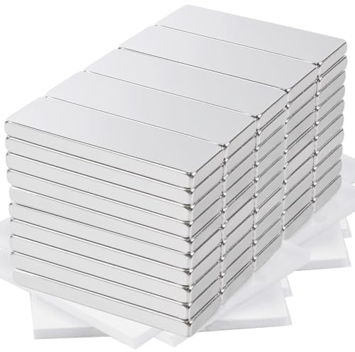 MIN CI Set di 50 magneti potenti al neodimio, da 30 x 10 x 3 mm, per lavagna magnetica, armadietti da cucina, ufficio, lavagna bianca