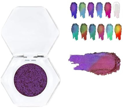 Adriana Nicole Cosmetics Lidschatten, ätherischer, einfarbiger Lidschatten, Lidschatten mit exquisitem Glitzer, doppelter Chrom-Lidschatten (04#)