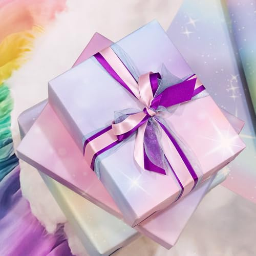 8Pcs Geschenkpapier für jeden Anlass - Geburtstag, Einschulung, Weihnachten (Rosa - 8 Blatt, 70x50cm)