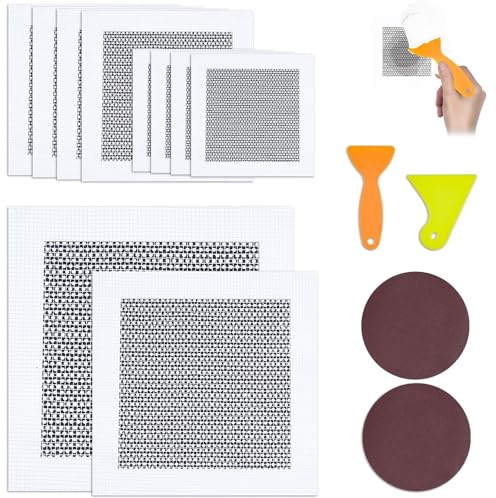 Amentalove 14PCS Wall Repair Kit, Wall Repair Patch, 2/4/6/8 Inch Drywall Wall Patch, Plasterboard Wall Patches, Hole Filler Patches Safe Mend Plaster, Wall Patch Repair Kit for Broken Walls, Ceilings