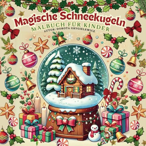 Magische Schneekugeln Malbuch für Kinder: Ein Buch voller festlicher Winterzauber-Ausmalbilder mit Winter- und Weihnachtsszenen, eingeschlossen in ... Kugeln, um eine eigene Version zu erstellen