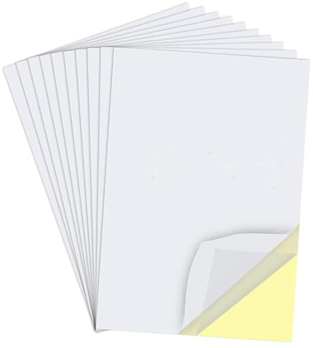 YEDJFFIYO 12 Pcs Double Sided Adhesive Sheets, A4 Clear Self-Adhesive Sticky Craft Tape Sheet for Crafts DIY Arts Photo Albums Making