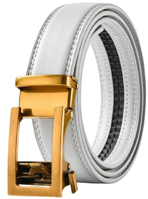 CMZYBBD GüRtel Herren Herren -echte Leder Automatische Schnallengürtel - Stilvoller Lässiger Und Formeller Gürtel Für Anzüge, Jeans, Hosen - Einstellbares, Klassisches Design-e-125 cm
