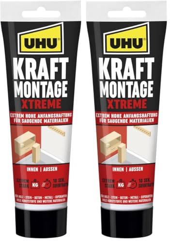 UHU Pegamento de montaje Kraft Xtreme, tubo de 175 g (Paquete de 2)