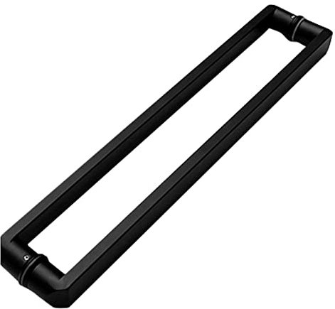 Poignées de Porte coulissantes en Verre Noir, Bois et métal, Barre de poussée de 63 cm, pour Maison, Bureau, entrée, intérieur et extérieur